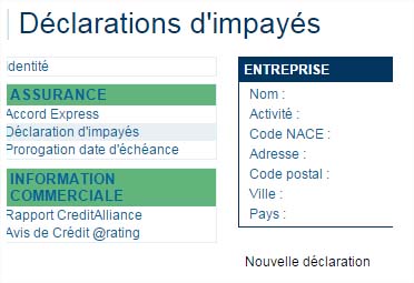 Procédure de déclaration de facture impayée Coface avec COFANET