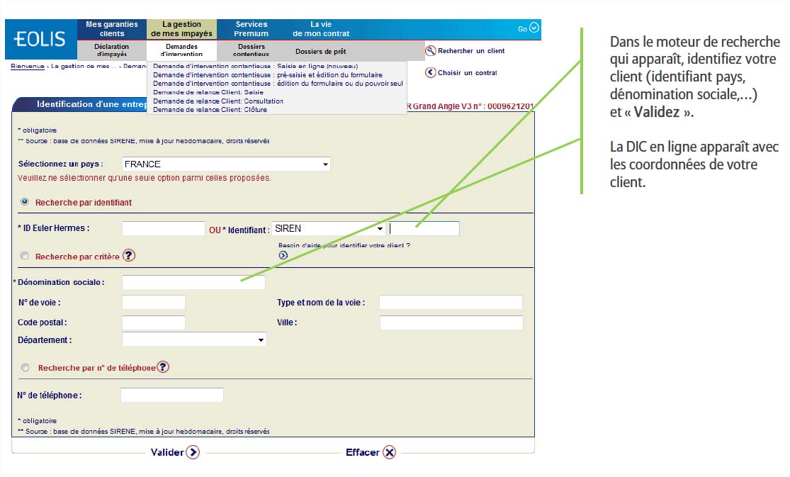 Procédure de déclaration de facture impayée Euler-Hermes