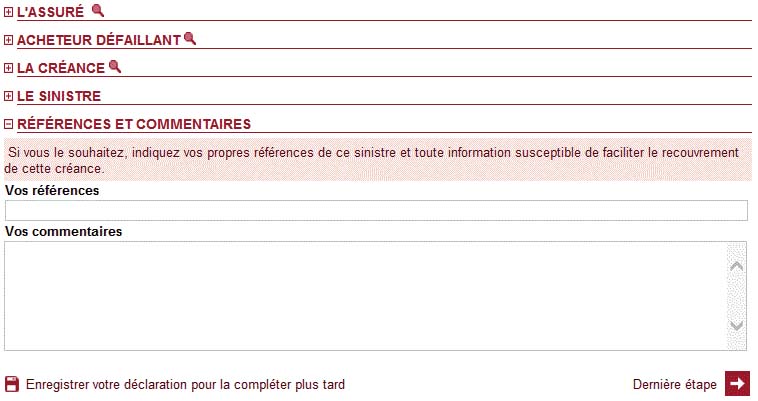 Procédure de déclaration de facture impayée avec GROUPAMA ASSURANCE CREDIT - Personnaliser la déclaration