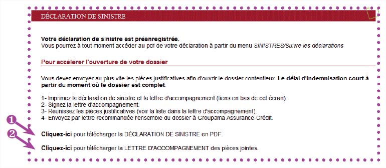 Procédure de déclaration de facture impayée avec GROUPAMA ASSURANCE CREDIT -TRANSMISSION PAR COURRIER