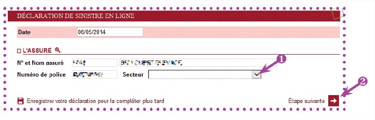 Procédure de déclaration de facture impayée avec GROUPAMA ASSURANCE CREDIT - Identifier l'assuré et le secteur