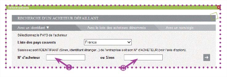 Procédure de déclaration de facture impayée avec GROUPAMA ASSURANCE CREDIT - Identifier l'acheteur défaillant