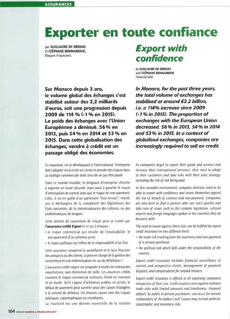 Publications de presse – Assurance crédit entreprise